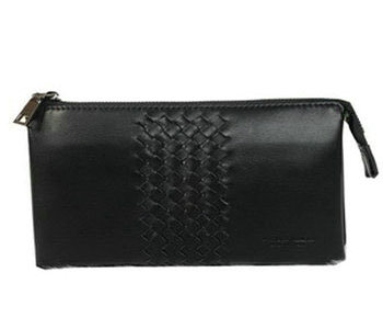 Bottega Veneta intrecciato leather clutch BV196 black